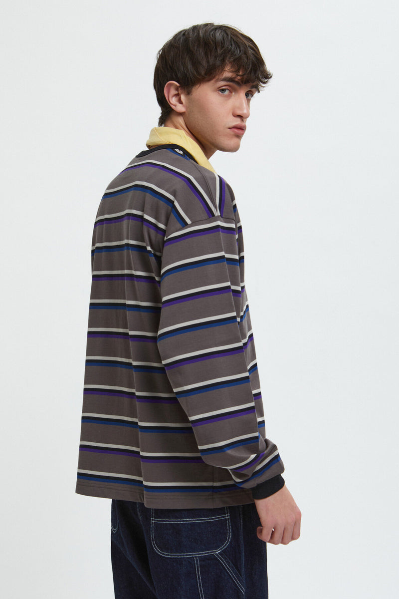 Border Long Sleeve Loose T-Shirt