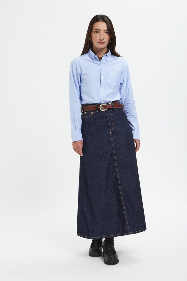 5 Pockets Denim Maxi Skirt