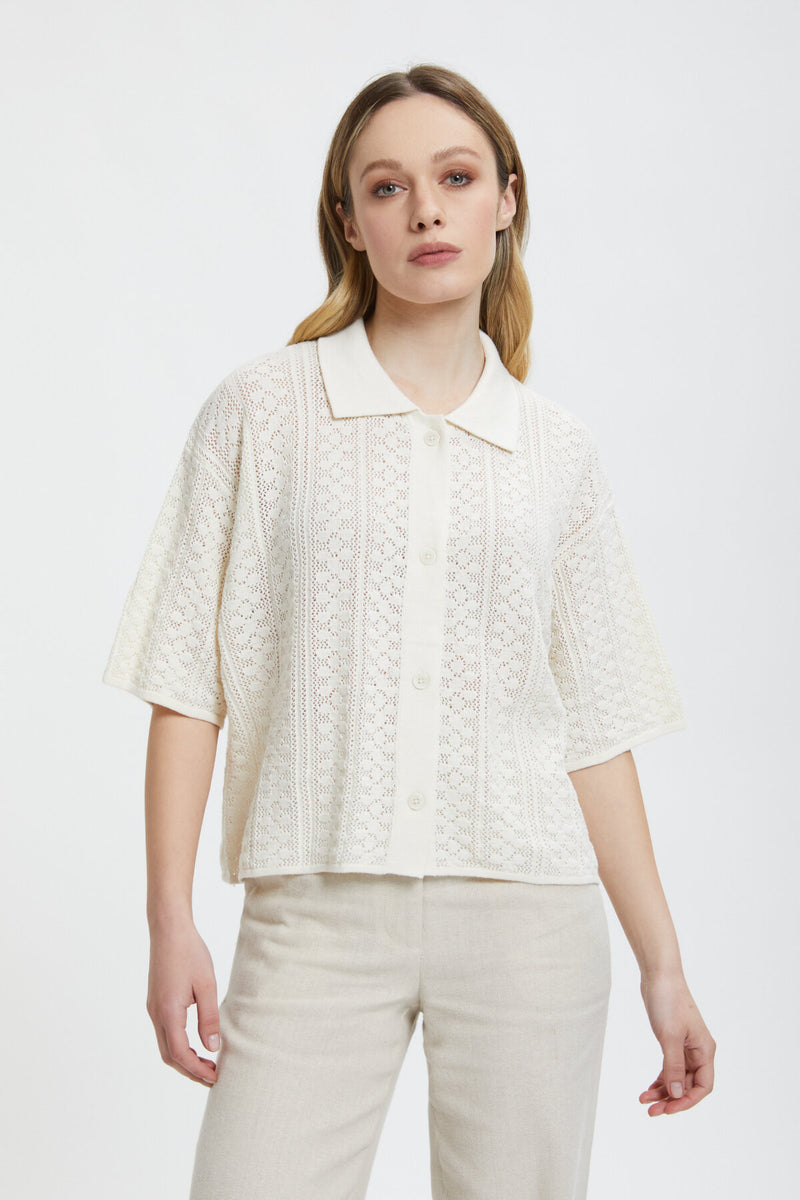 Loch Crochet Knit Shirt