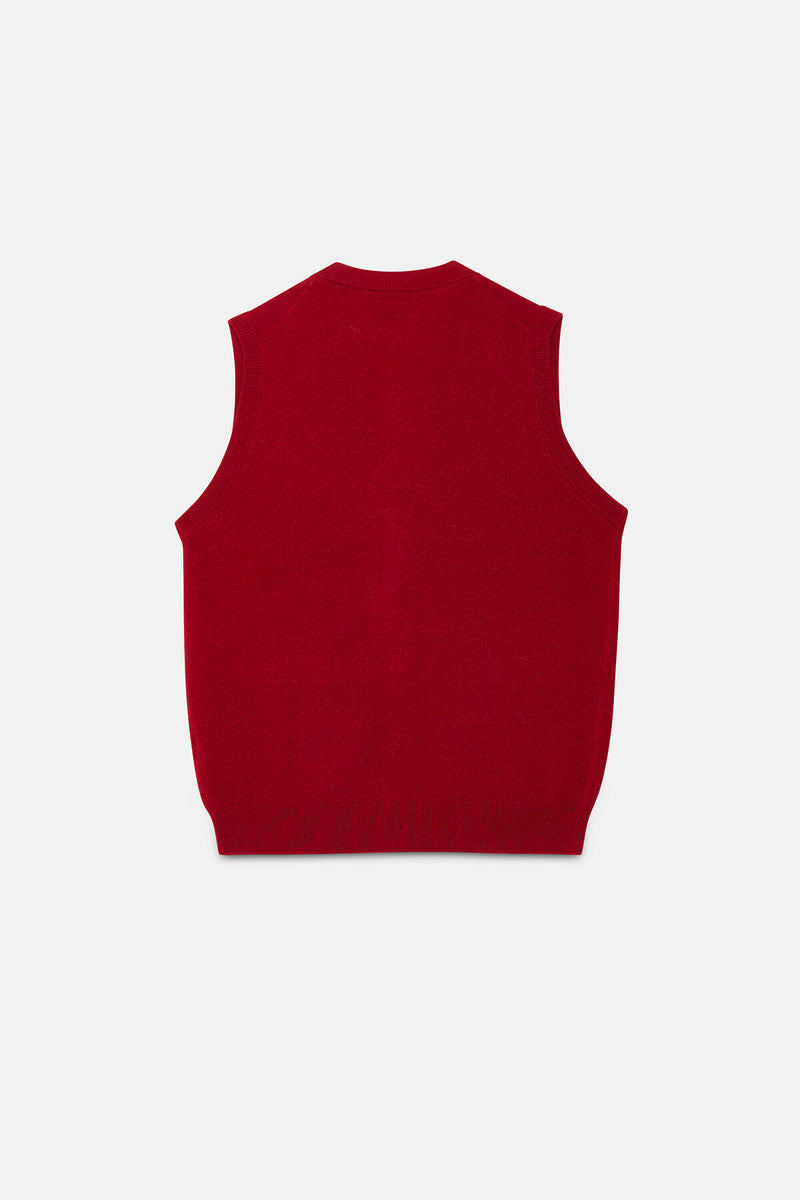 Button Knit Vest Solid