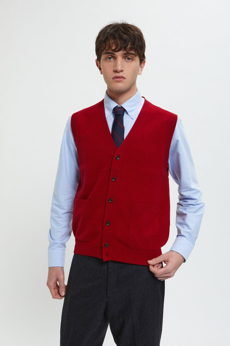 Button Knit Vest Solid