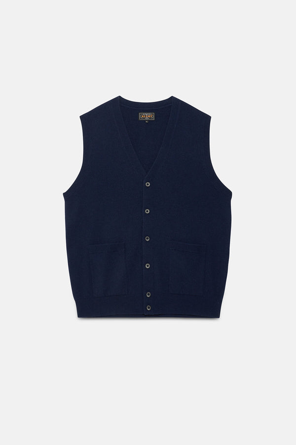 Button Knit Vest Solid