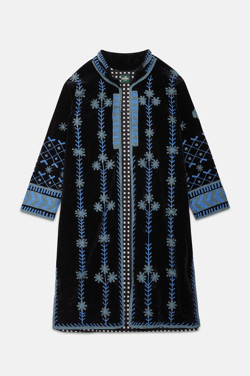 Long Velvet Embroidery Jacket