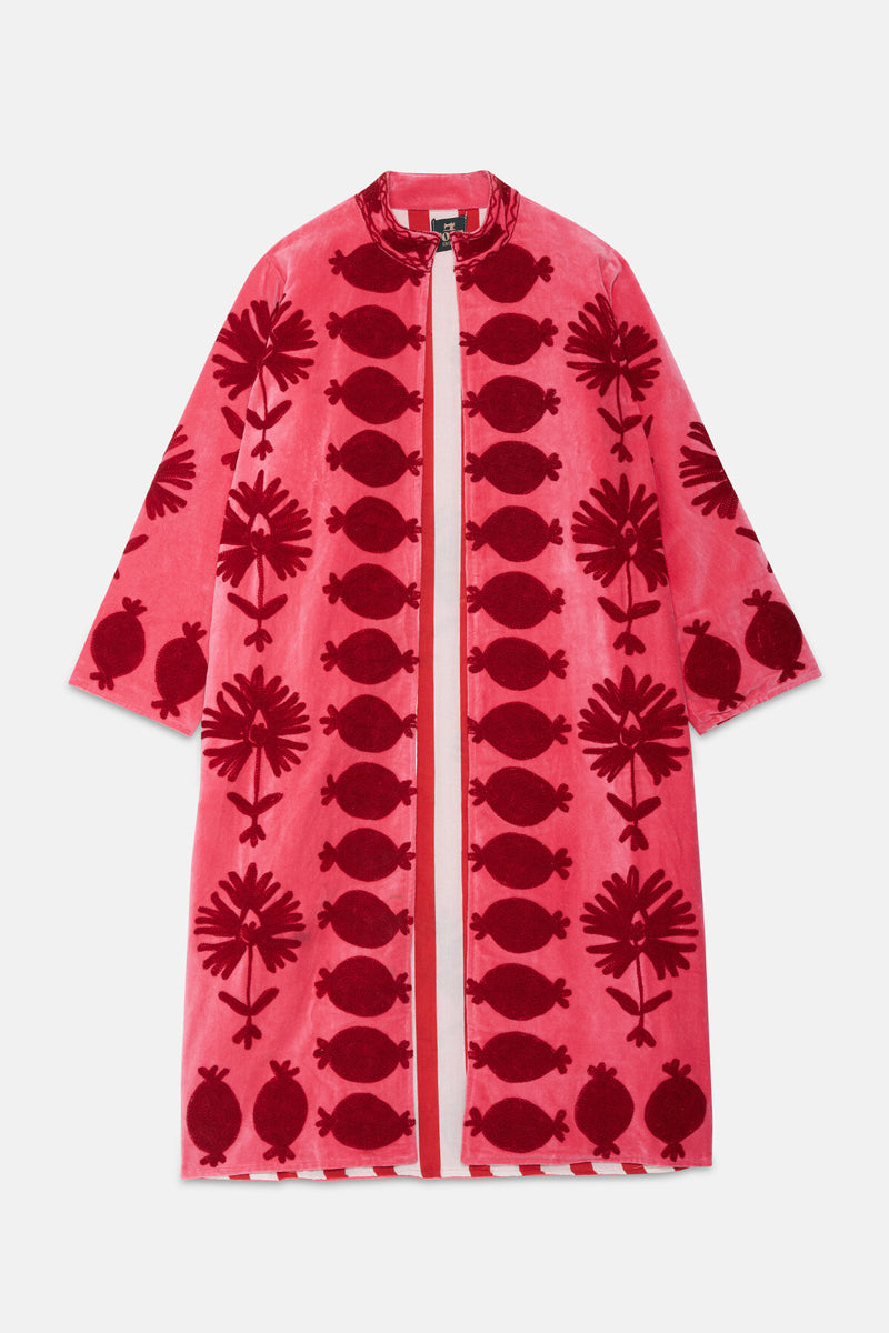 Long Velvet Embroidery Jacket