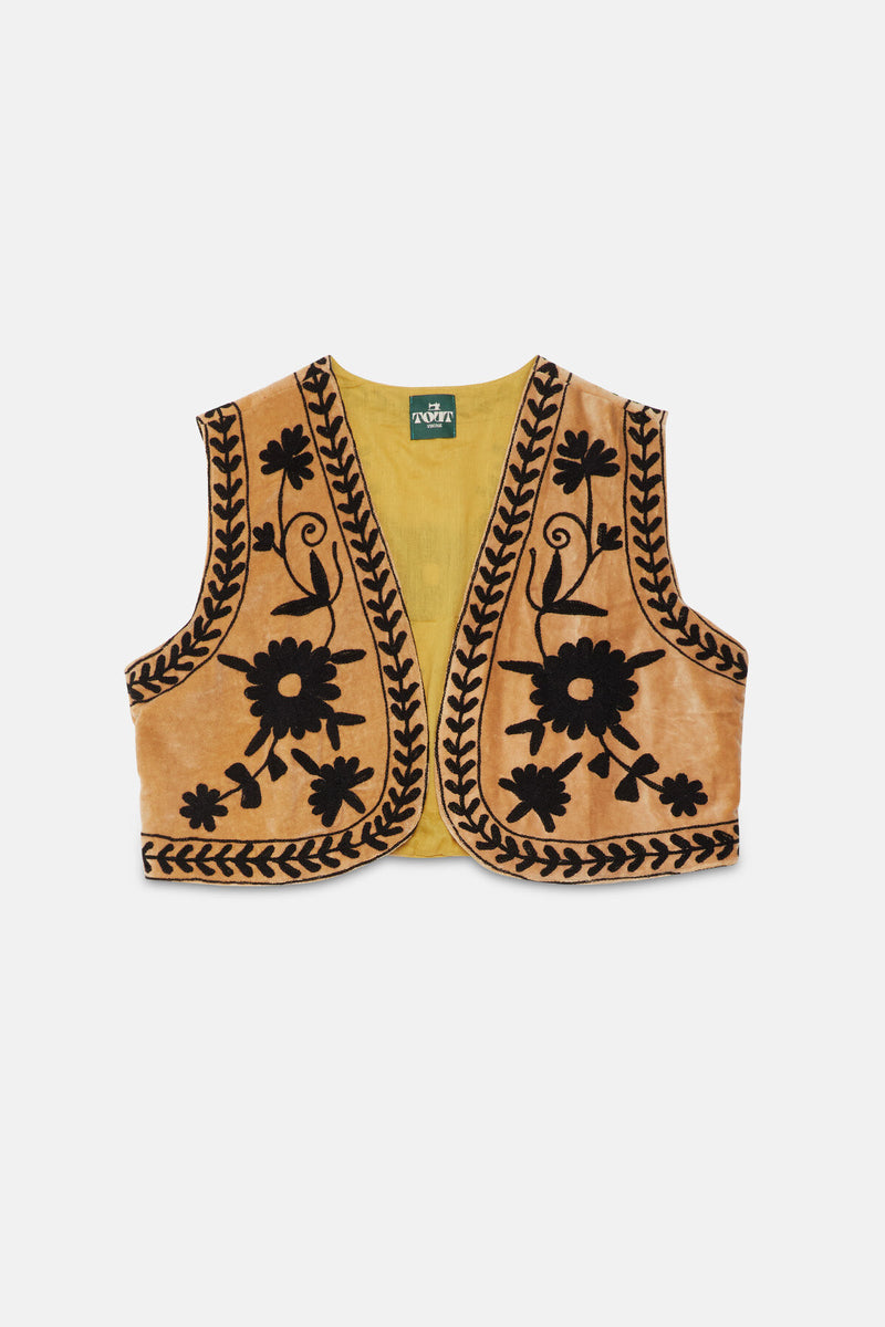 Suzani Velvet Vest