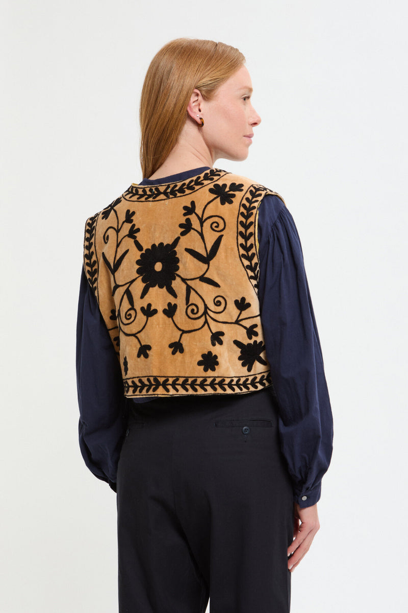 Suzani Velvet Vest