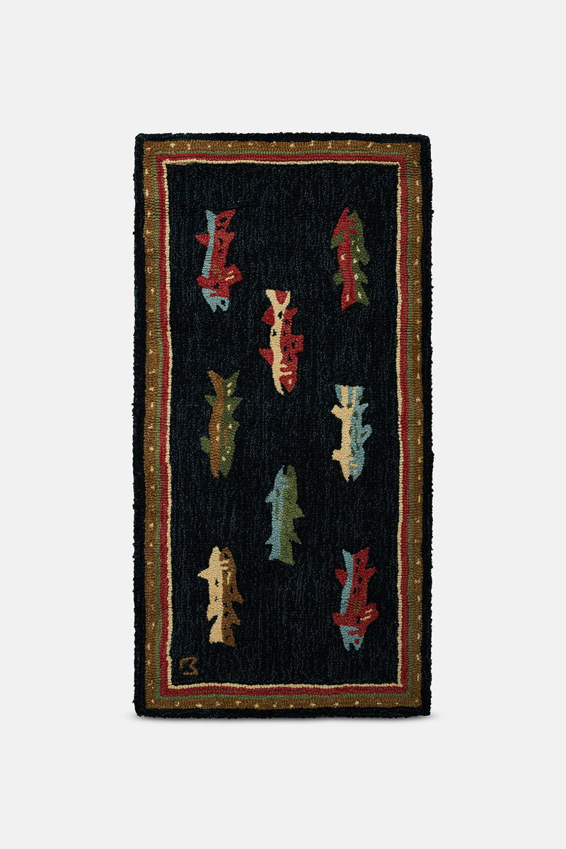 Wool Rug RIver Fish