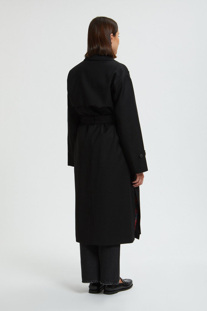 Women's Solid Wool Trench