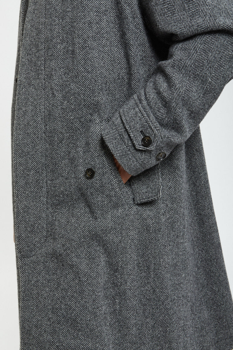 Pattern Wool Raglan Coat