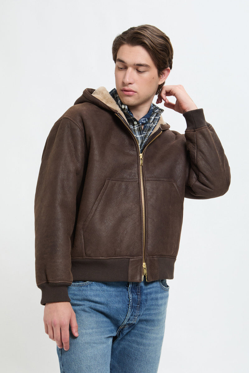 SHEARLING HOODIE