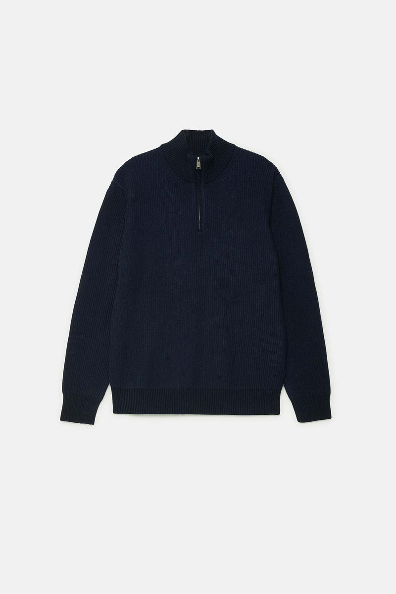 HALF-ZIP MOCK NECK JUMPER