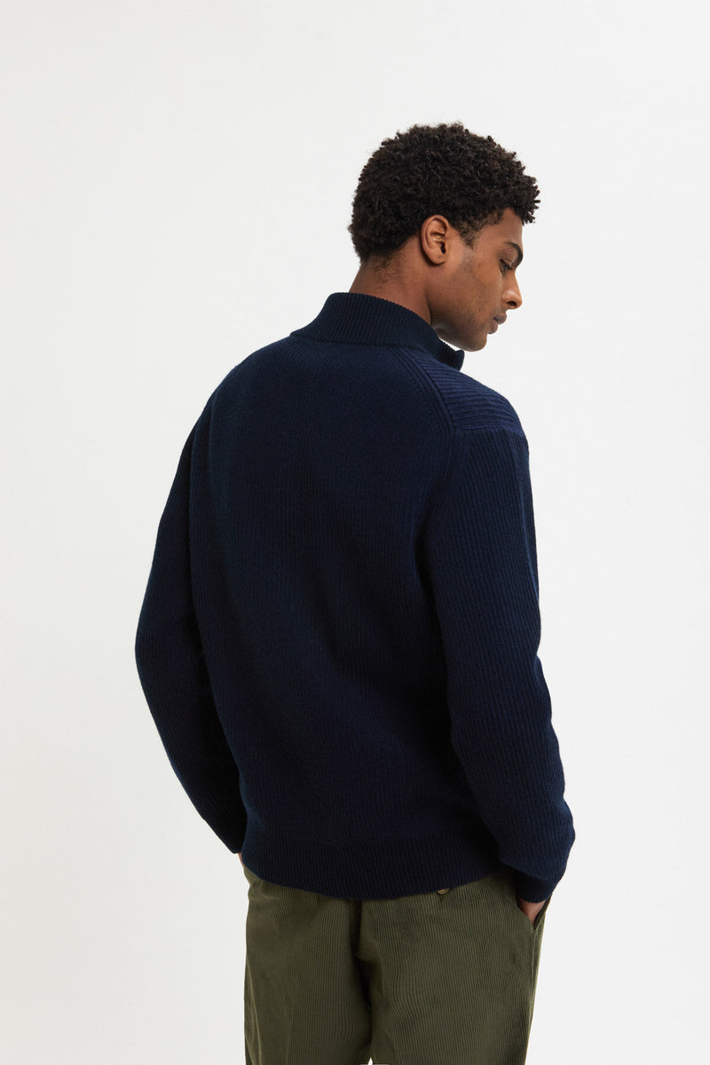 HALF-ZIP MOCK NECK JUMPER