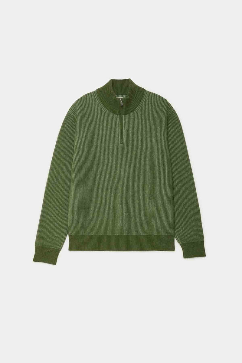 HALF-ZIP MOCK NECK JUMPER
