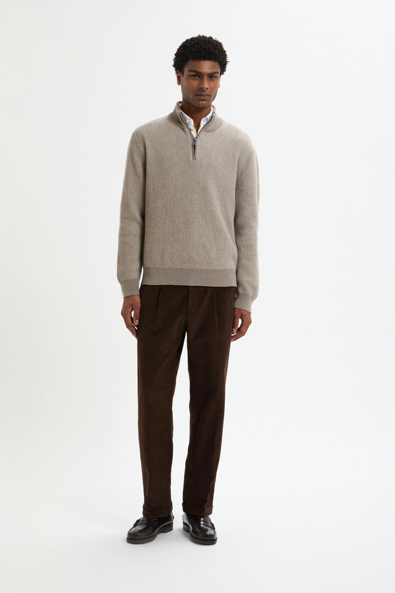 HALF-ZIP MOCK NECK JUMPER