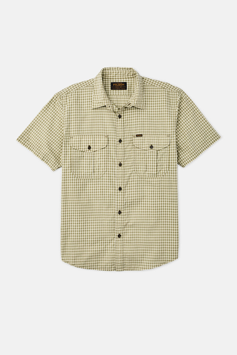 FILSON'S WASHED SHORT SLEEVE FEATHER CLOTH SHIRT