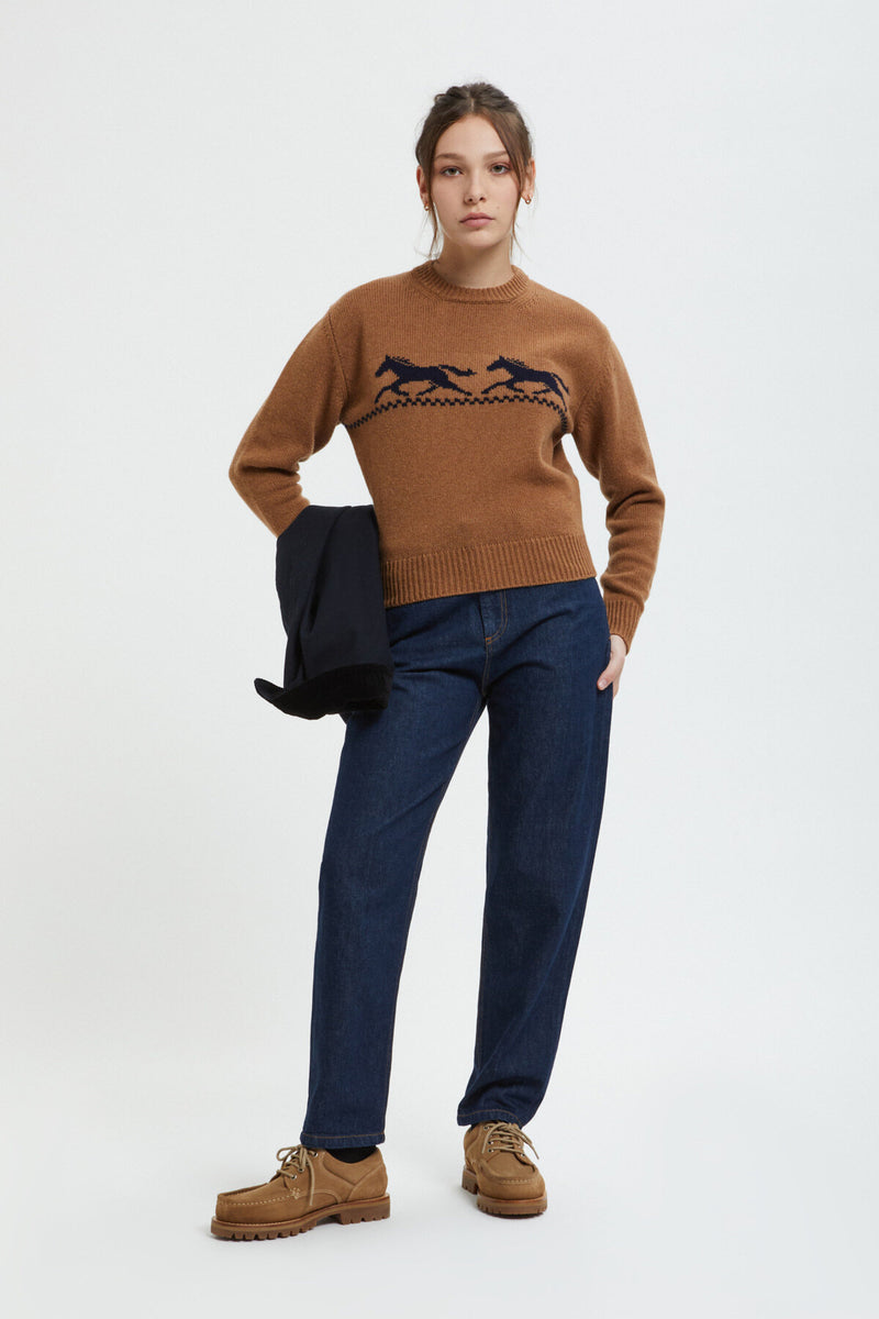 WOMEN'S WOOL CREWNECK SWEATER