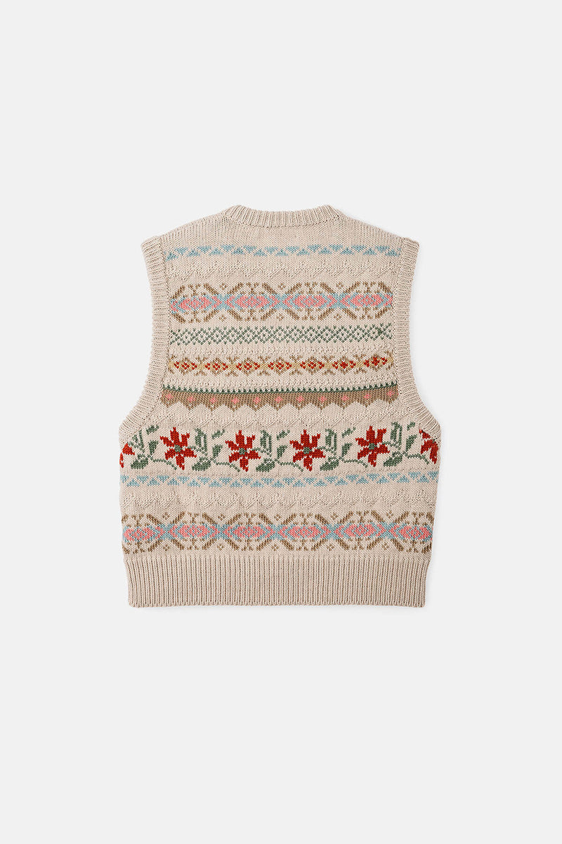 WOMEN'S JACQUARD COTTON VEST