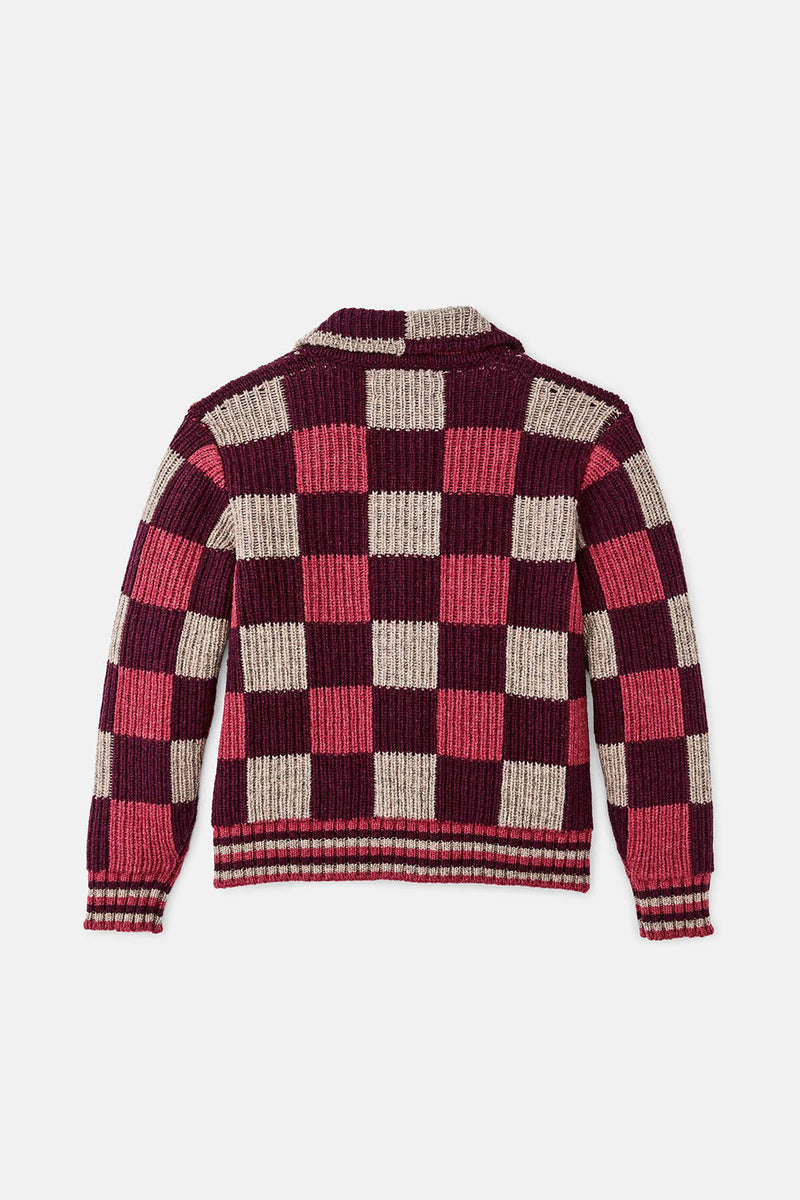 WOMEN’S CHECKERED WOOL CARDIGAN