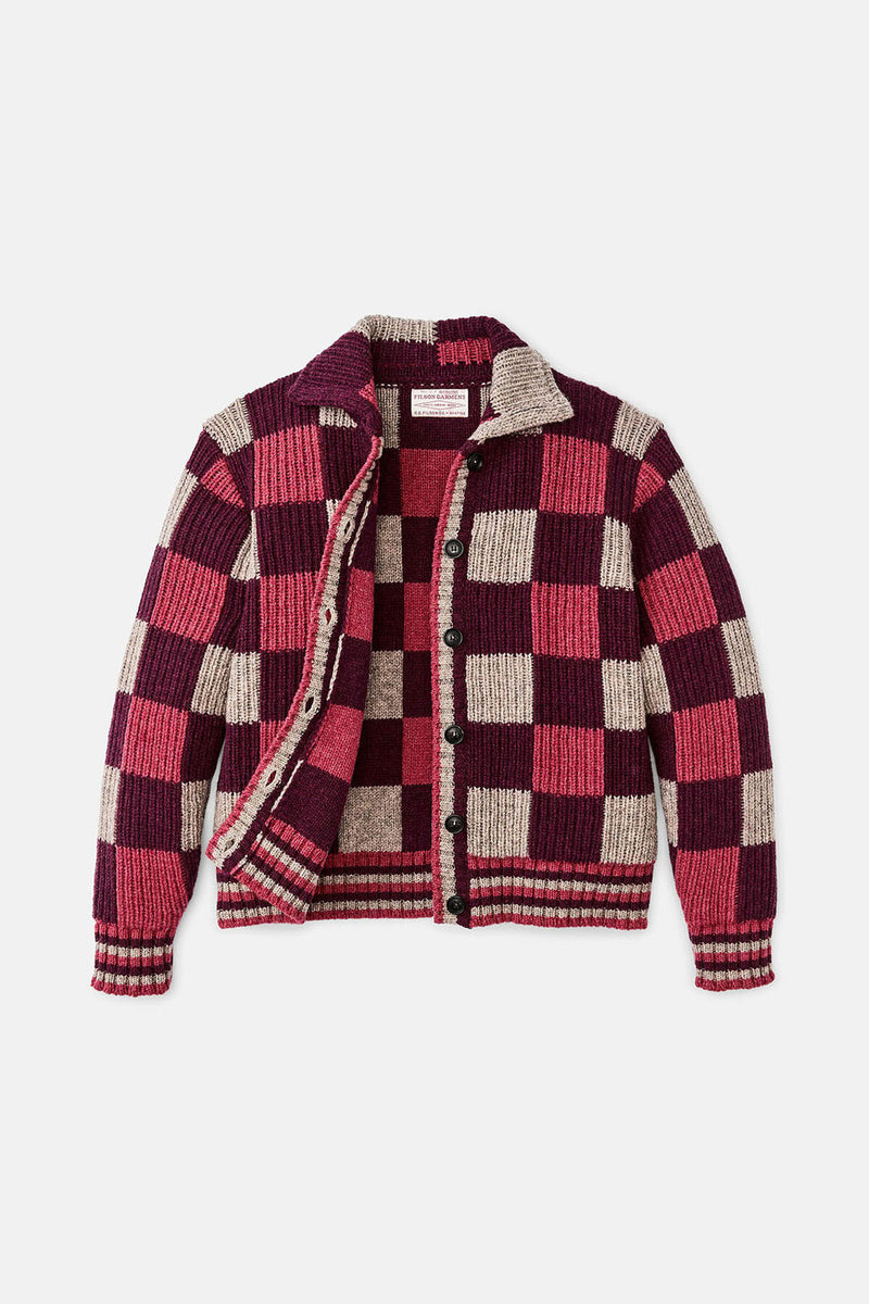 WOMEN’S CHECKERED WOOL CARDIGAN