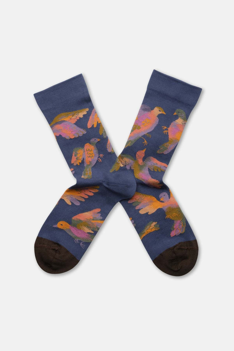 Birds Denim Socks