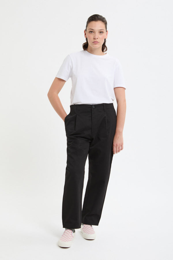 Tuck Tapered Fit Twill Pants