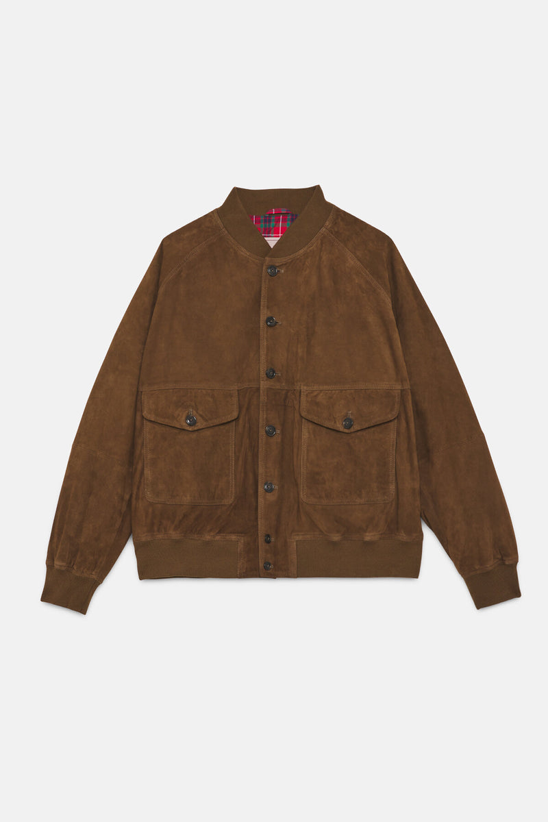 Suede Shawl Bomber