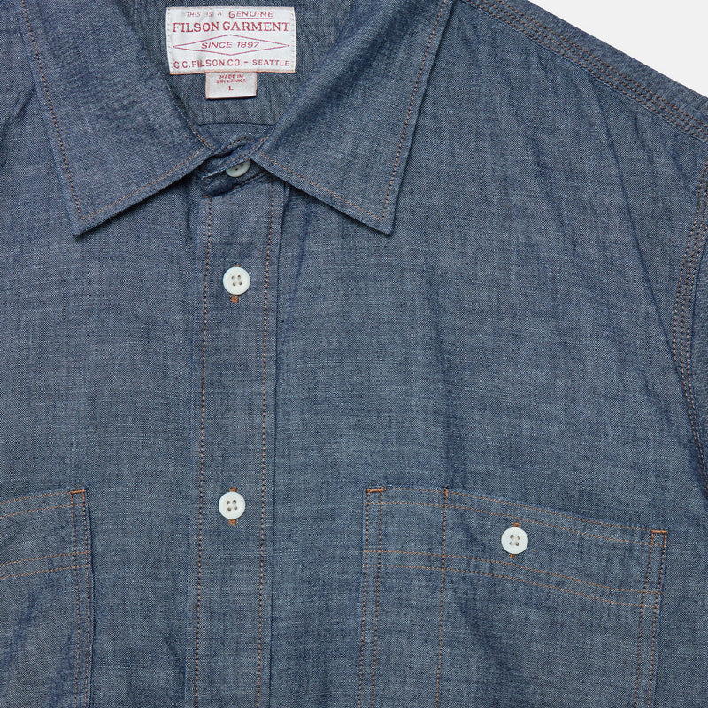 SHORT SLEEVE CHAMBRAY SHIRT