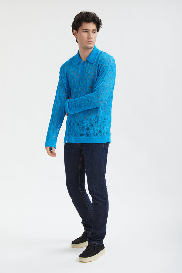 Oversize knit polo