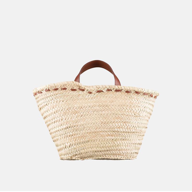 Raffia woven panier bag