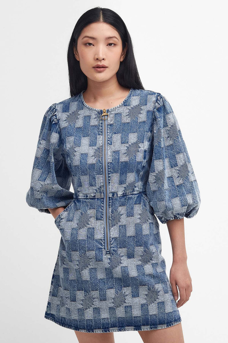 Bowhill Patchwork Denim Mini Dress