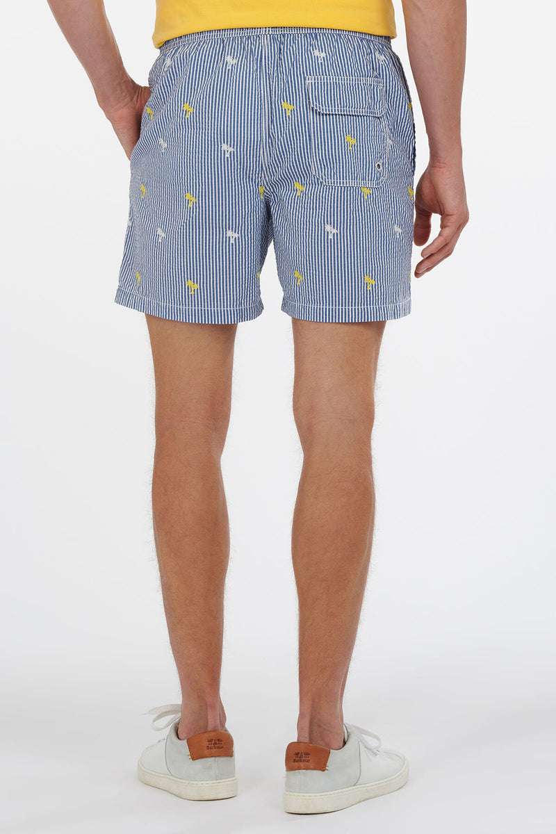 Palm Stripe Swim Short