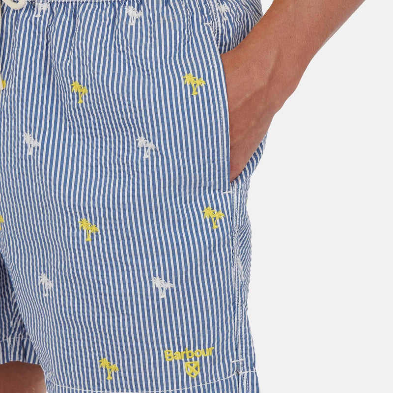 Palm Stripe Swim Short