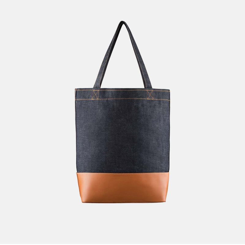 Denim tote bag with logo