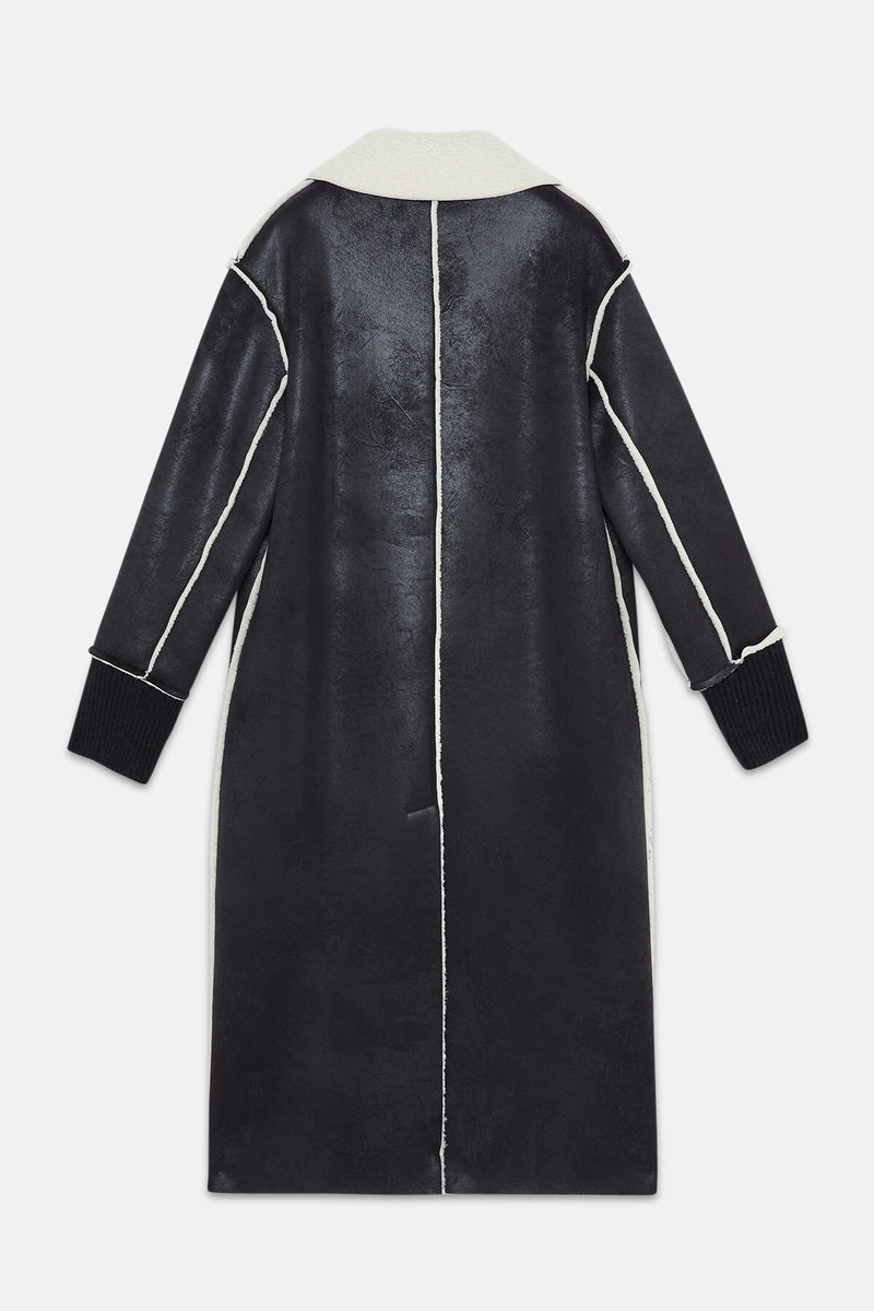 Bicolor Eco Shearling Coat