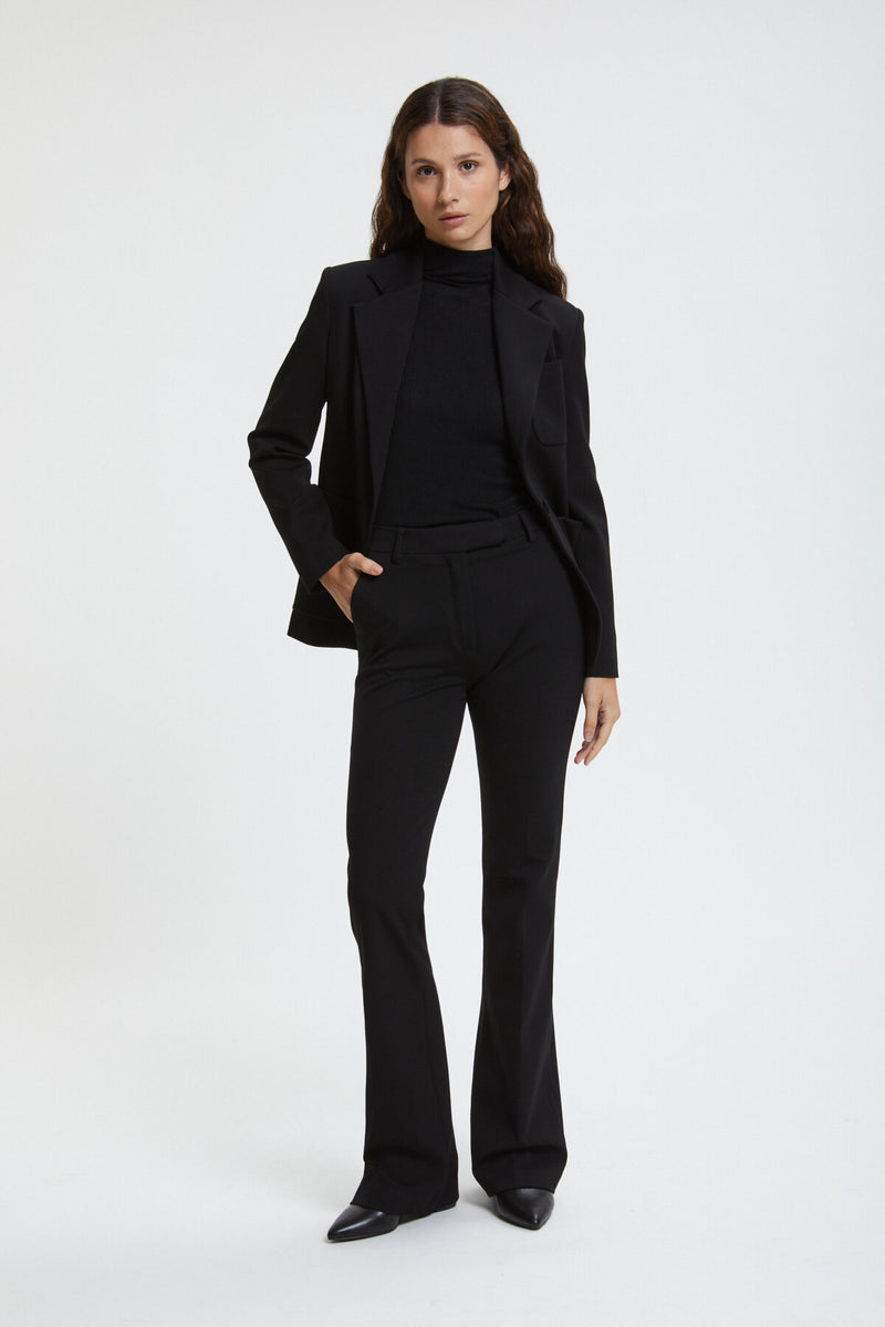 High rise flare trousers